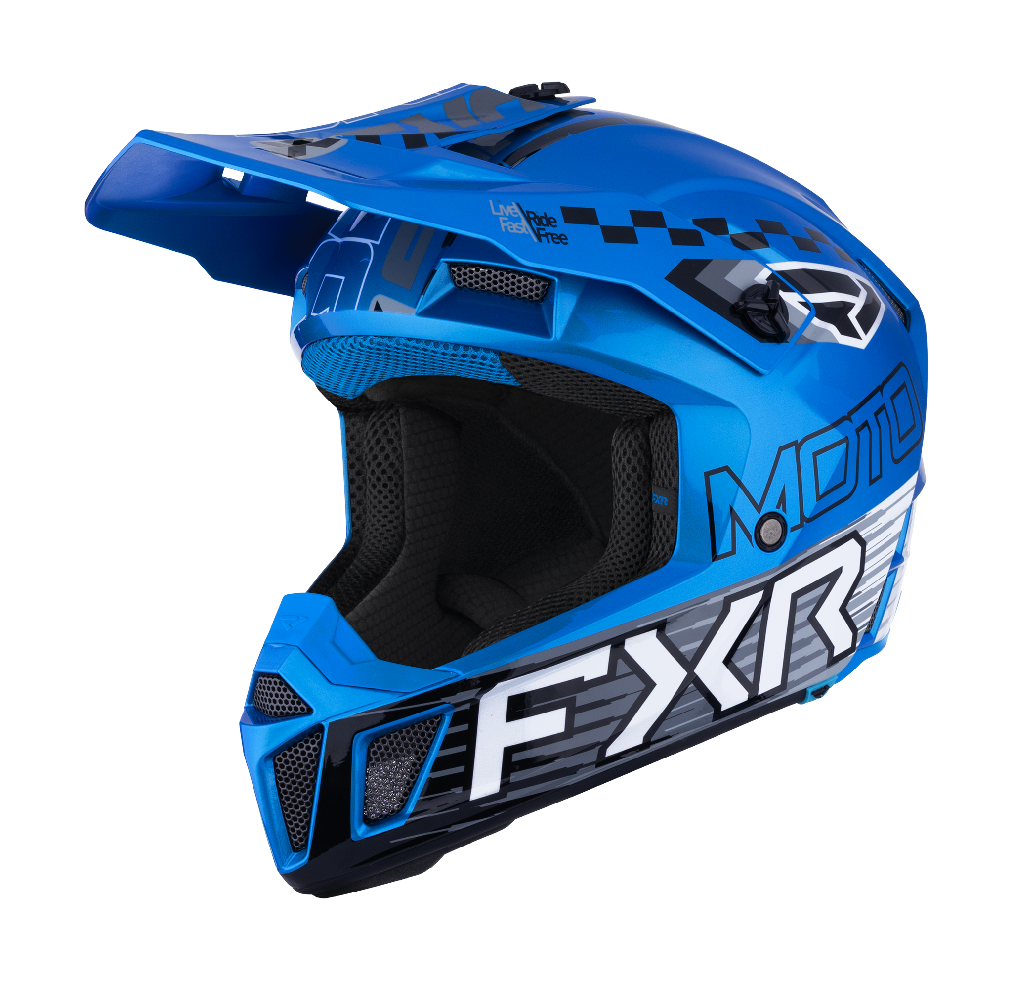 FXR Youth Motocross Helmet Clutch - Blue / White