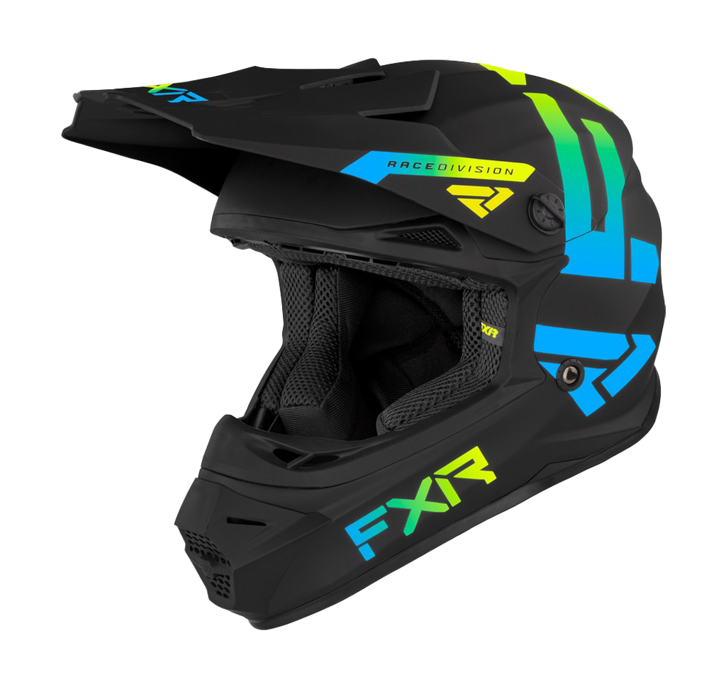 FXR Youth Motocross Helmet Legion - Black / Blue / HiVis