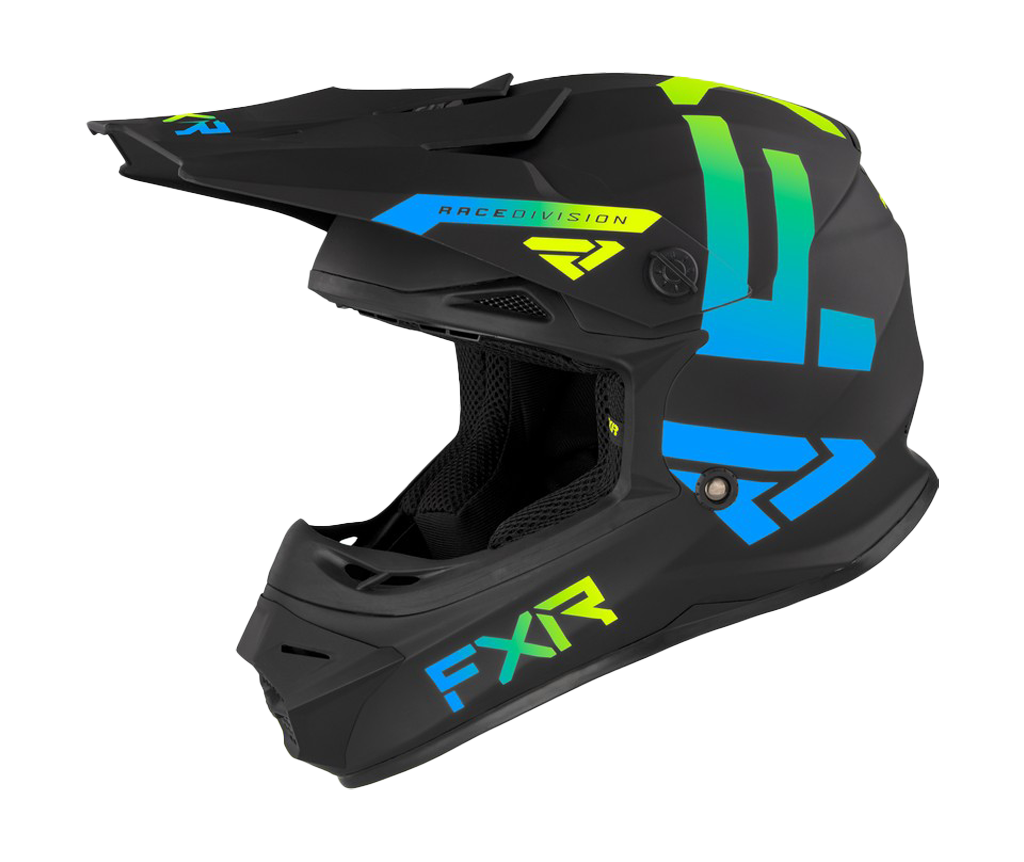 FXR Youth Motocross Helmet Legion - Black / Blue / HiVis