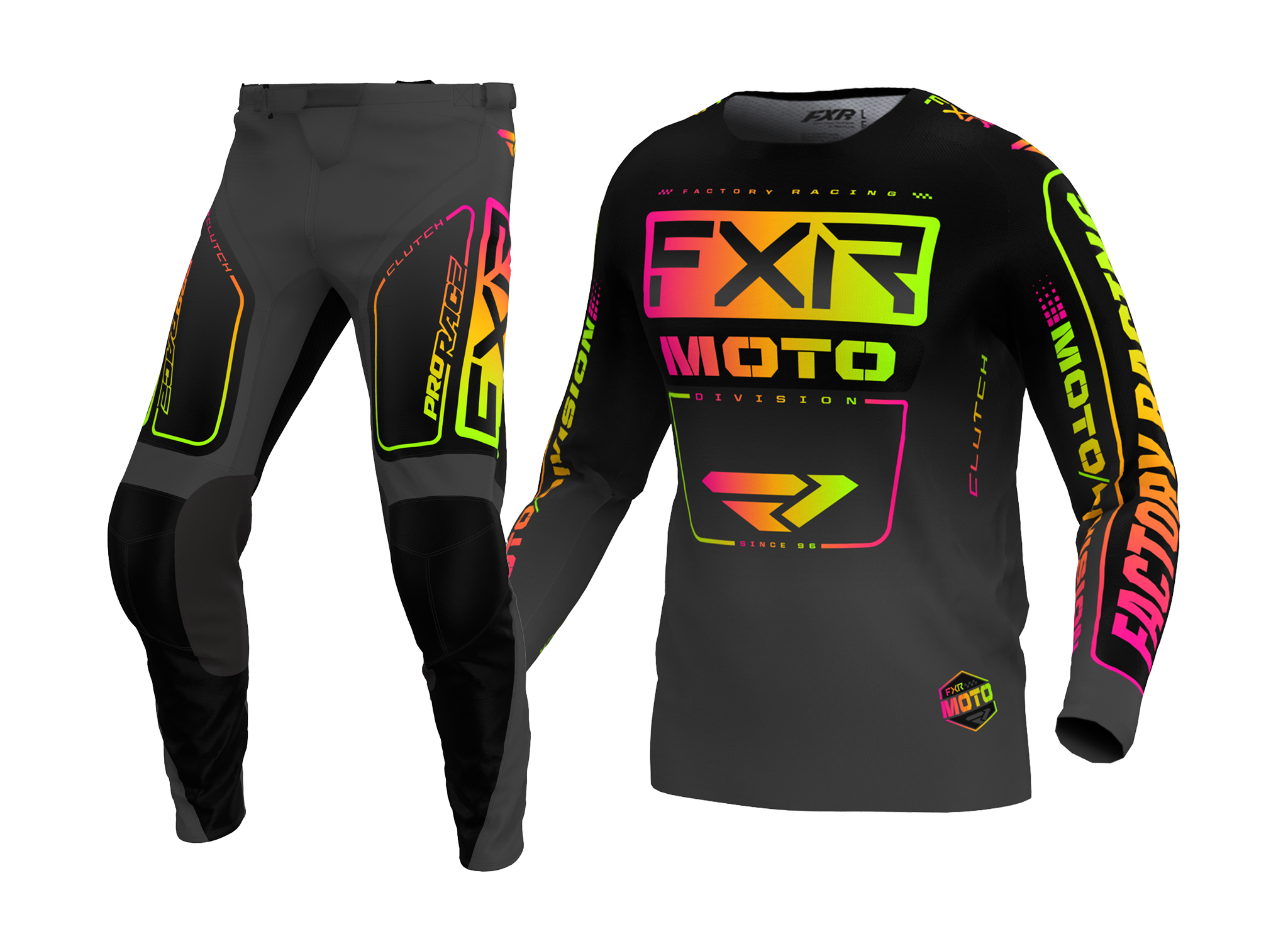 FXR Youth Motocross Gear Clutch - Black / Sherbert