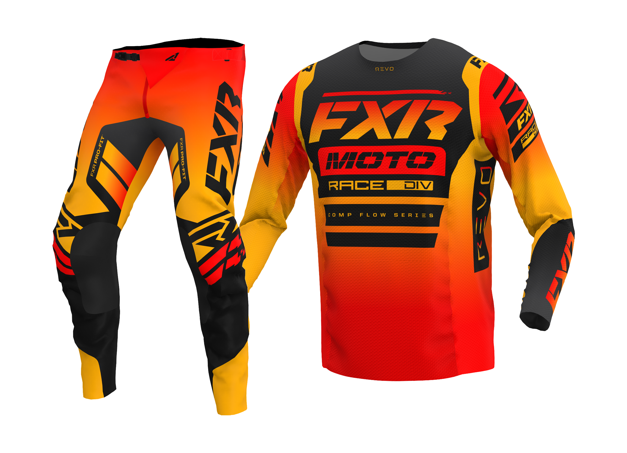 FXR Youth Motocross Gear Revo Comp - Tequila Sunrise