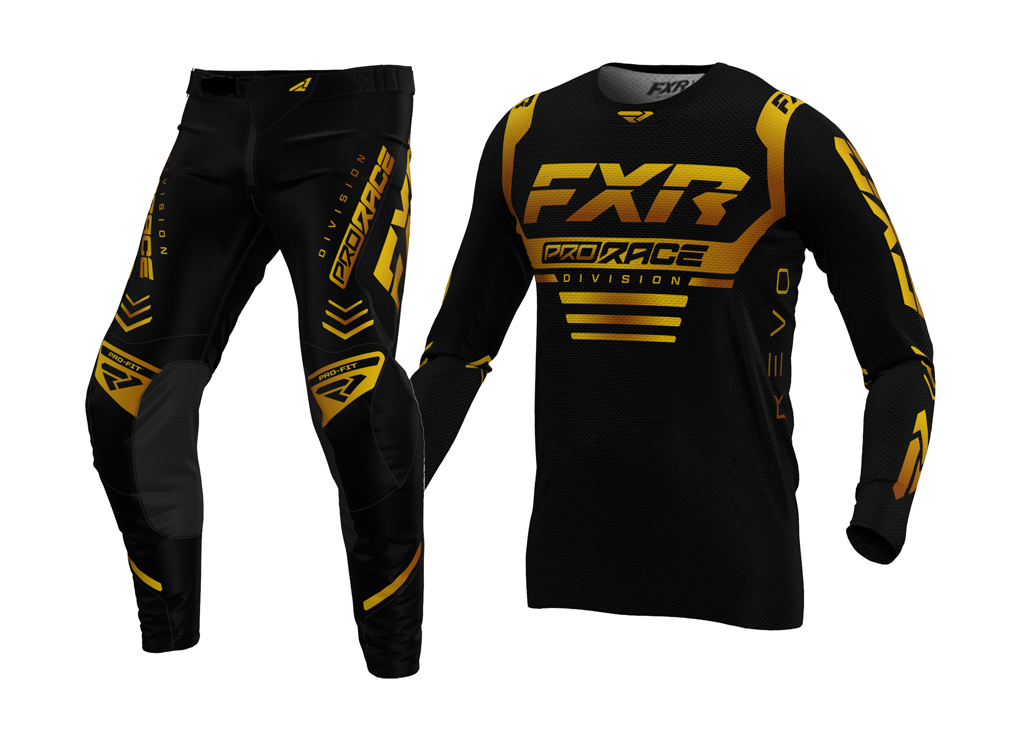 FXR Youth Motocross Gear Revo - Black / Gold
