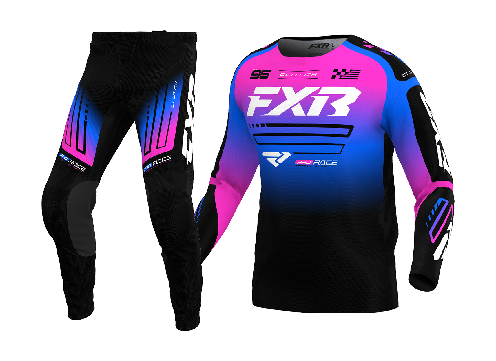 FXR Mini Motocross Gear Clutch - Black / Blue / Pink