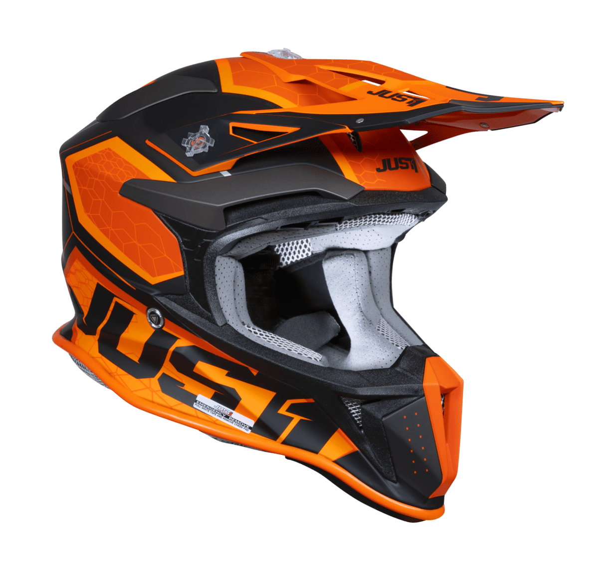 Just1 Motocross Helmet J18F Hexa - Orange / Black / Titanium