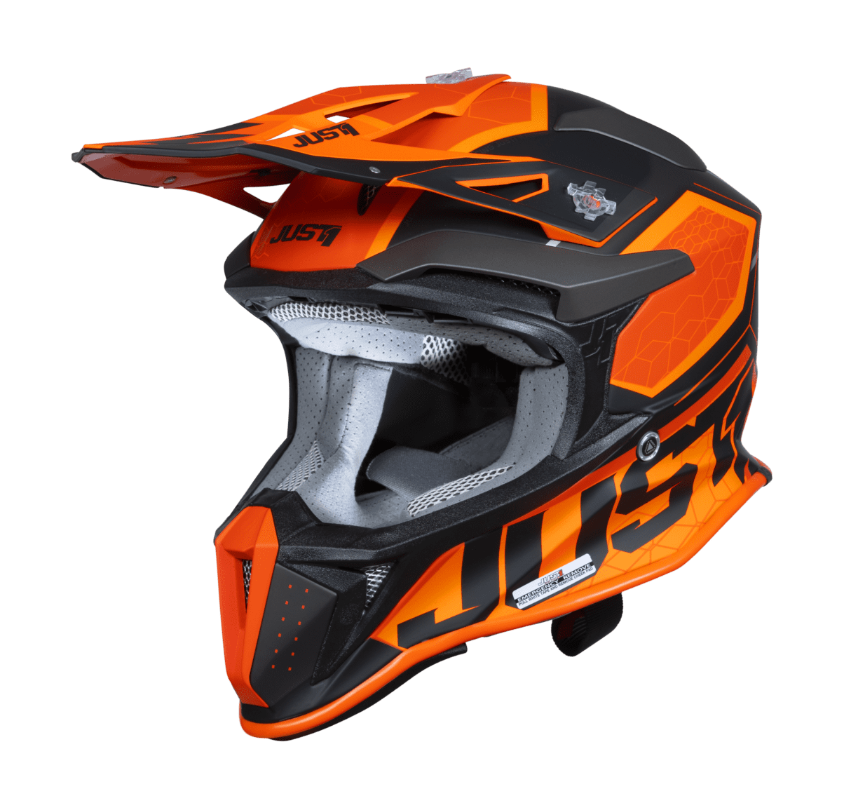 Just1 Motocross Helmet J18F Hexa - Orange / Black / Titanium