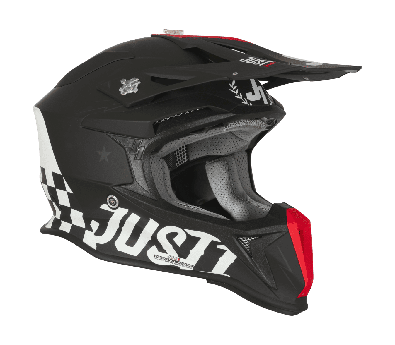 Just1 Motocross Helmet J18F Old School - Black