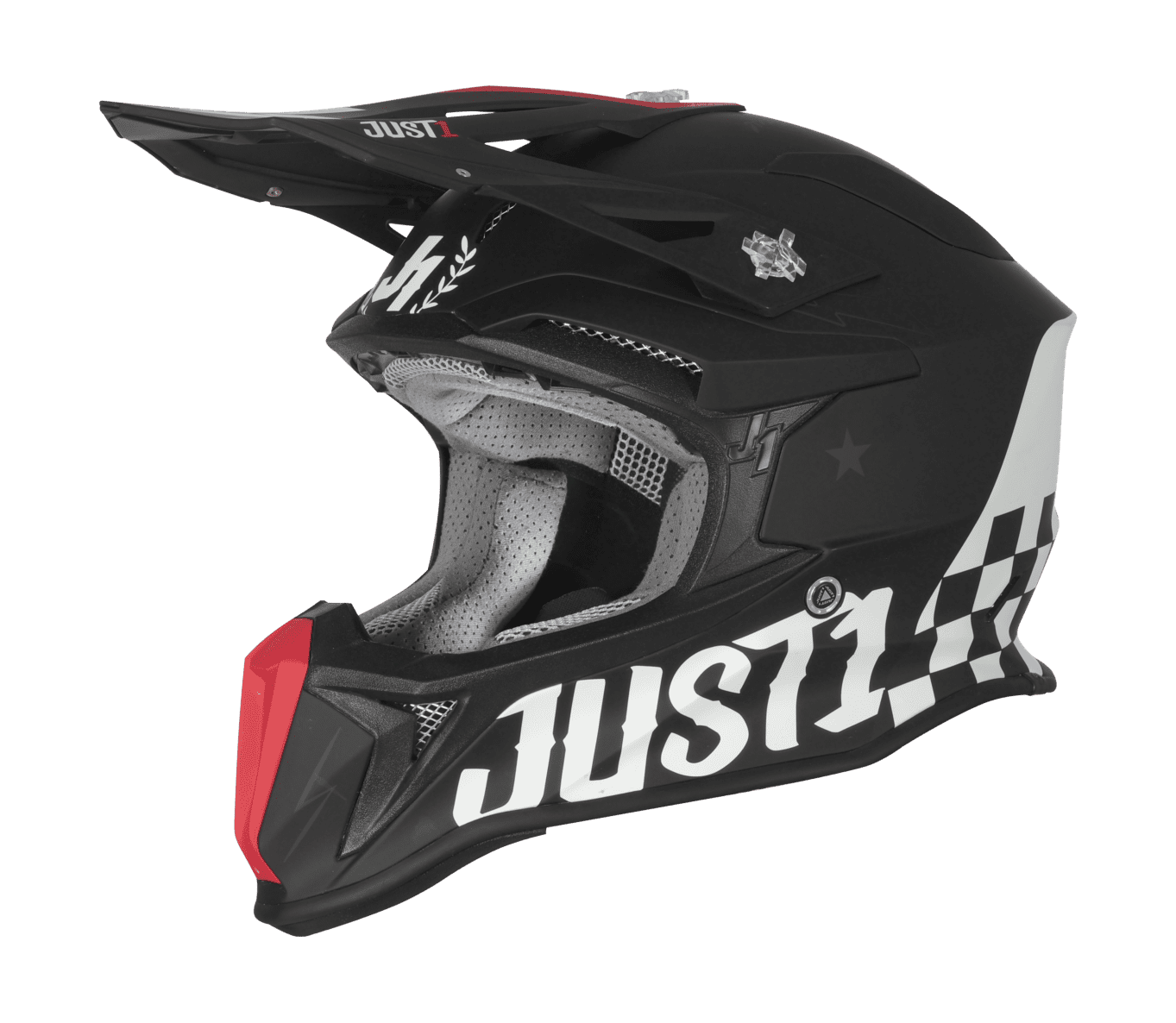 Just1 Motocross Helmet J18F Old School - Black