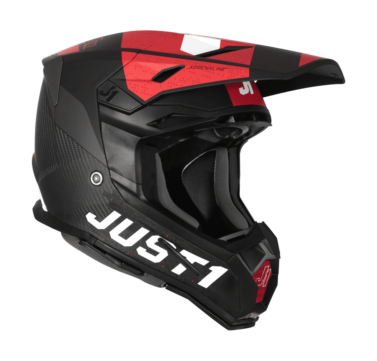 Just1 Motocross Helmet J22C Adrenaline - Red / White / Carbon