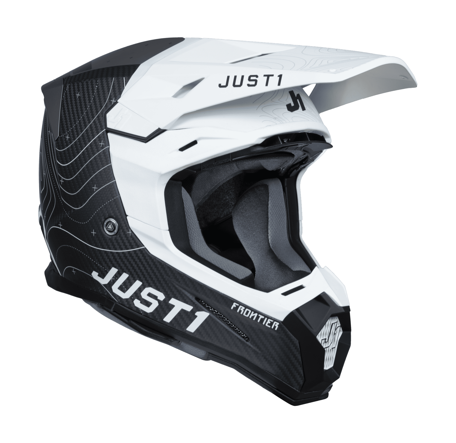 Just1 Motocross Helmet J22C Frontier - White / Black / Carbon