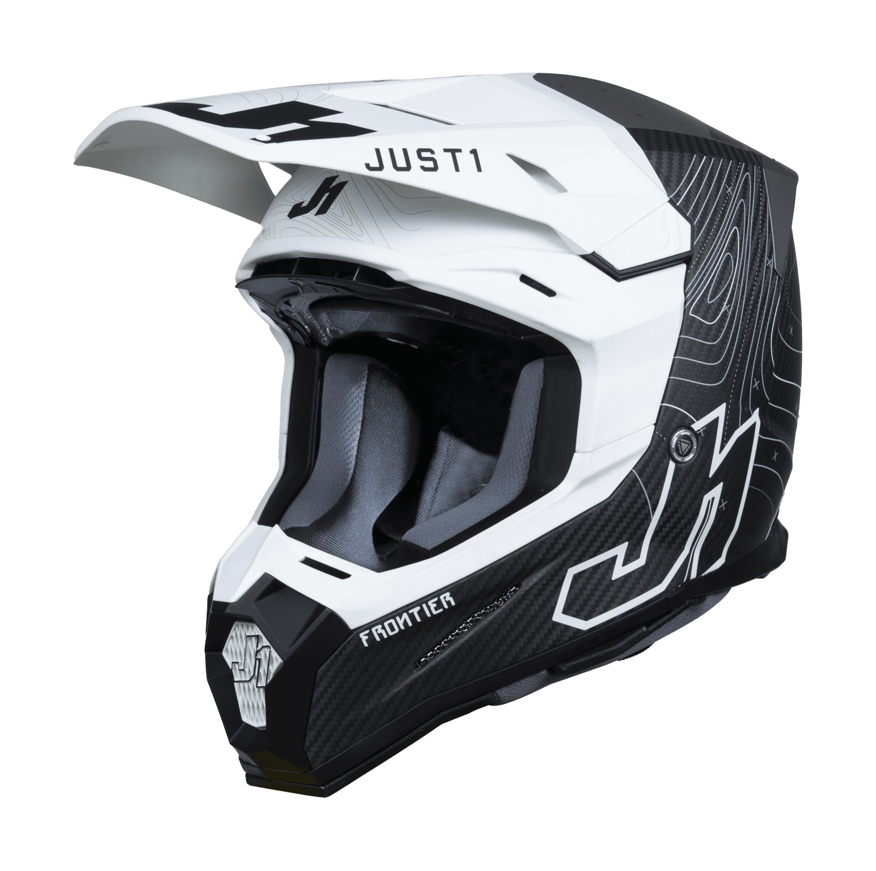 Just1 Motocross Helmet J22C Frontier - White / Black / Carbon