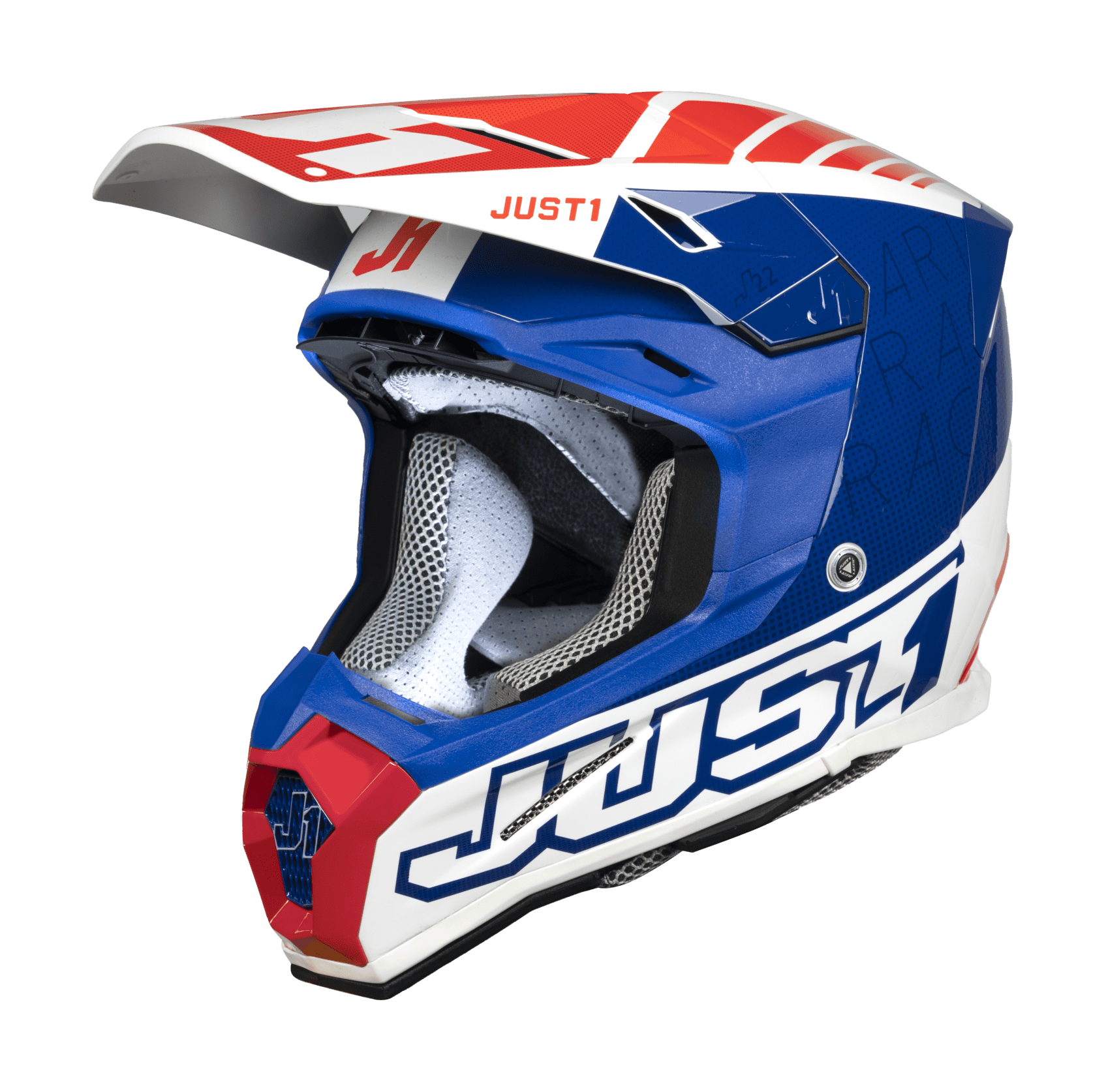 Just1 Motocross Helmet J22F Dynamo - Red / White / Blue
