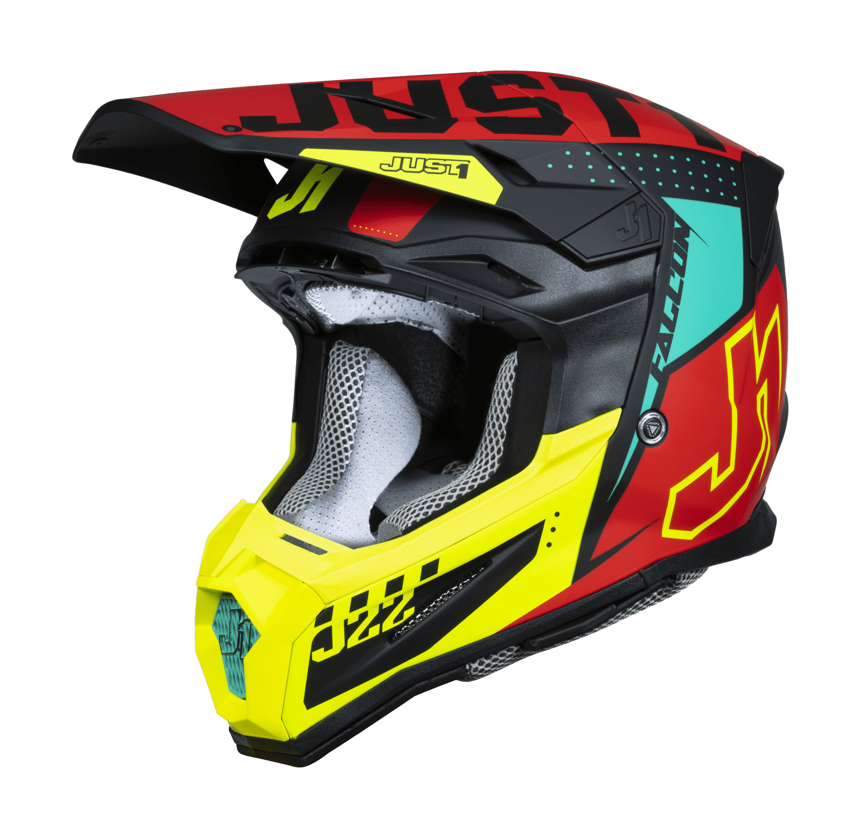 Just1 Motocross Helmet J22F Falcon - Red / Fluo Yellow / Black