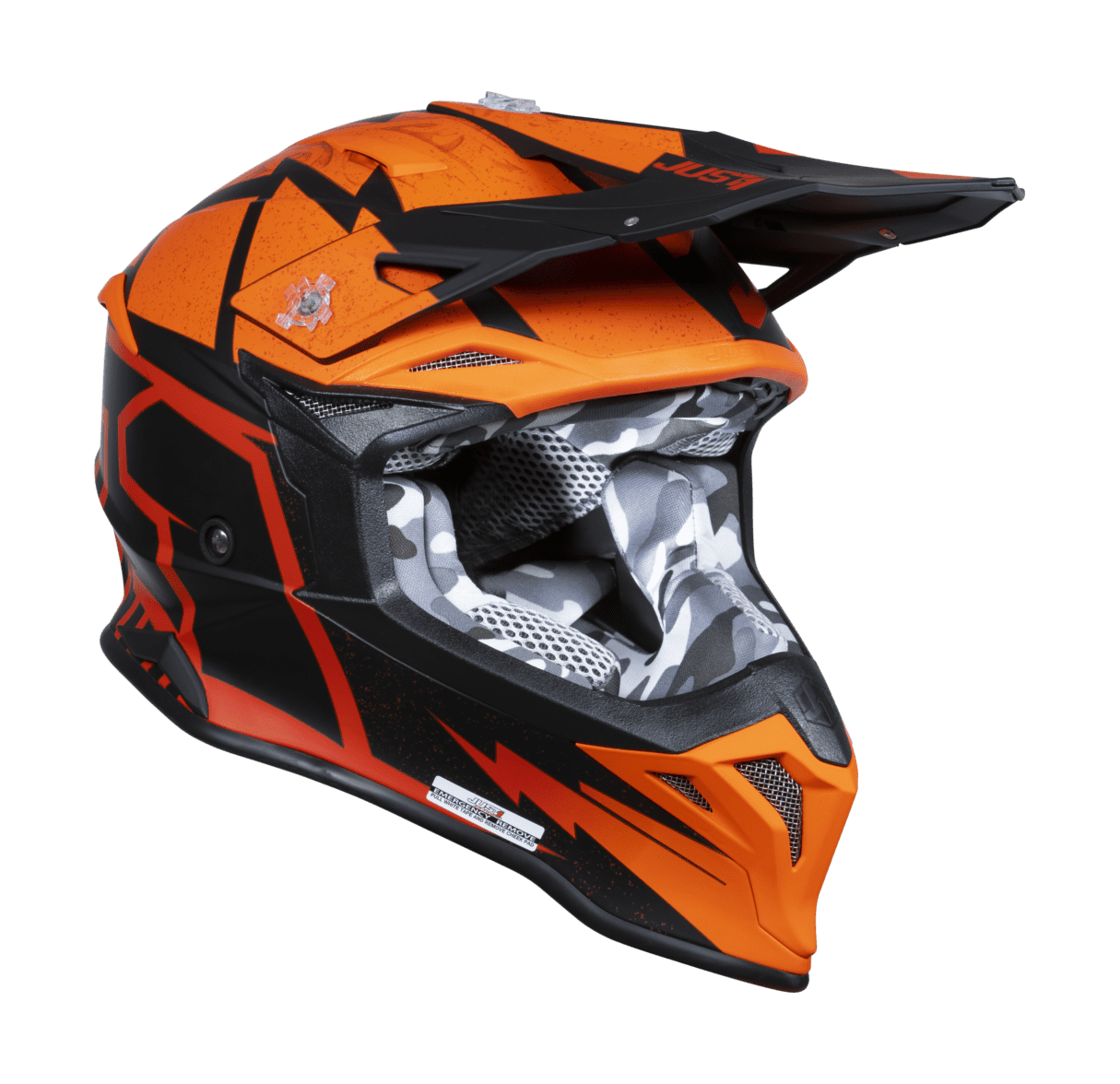 Just1 Motocross Helmet J39 Poseidon - Orange / Black / Red