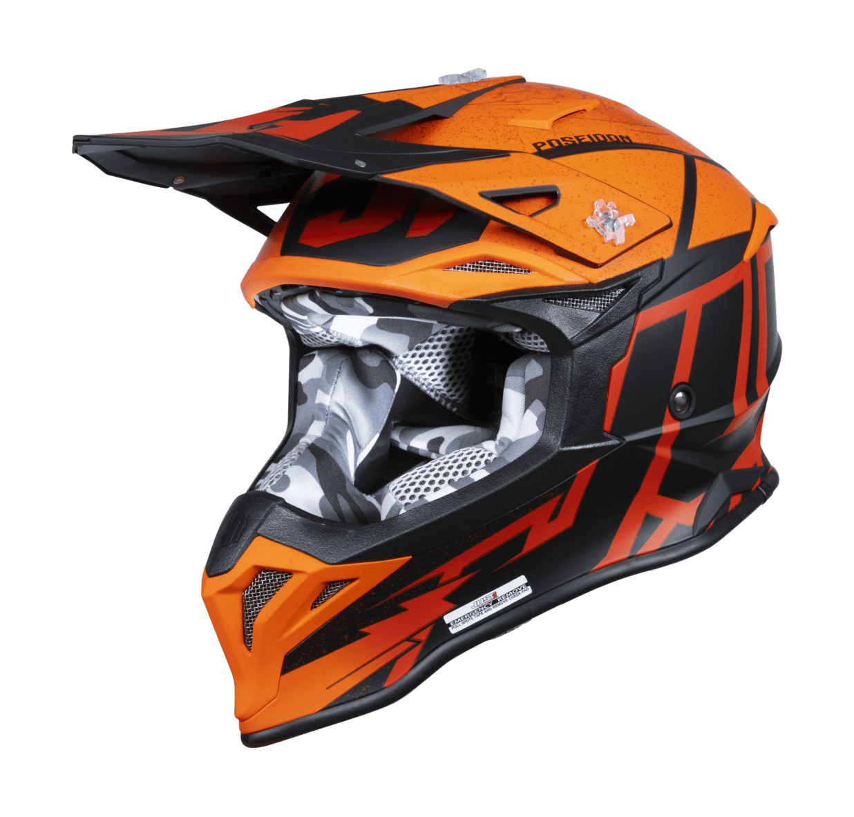 Just1 Motocross Helmet J39 Poseidon - Orange / Black / Red