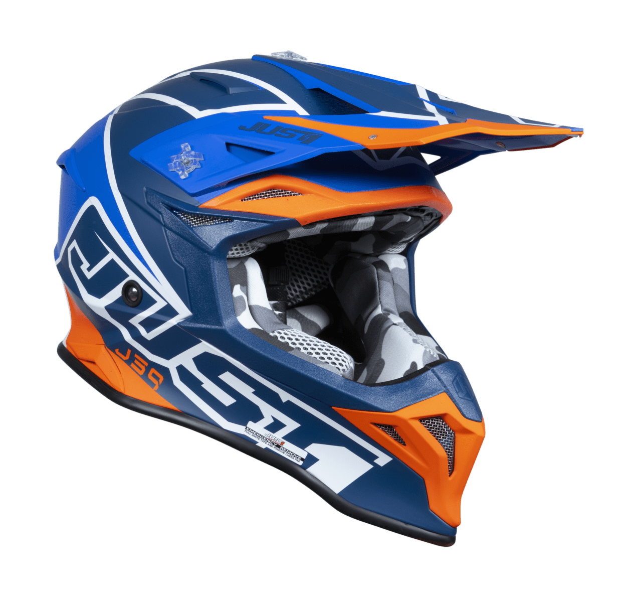 Just1 Motocross Helmet J39 Thruster - Blue / Orange / White