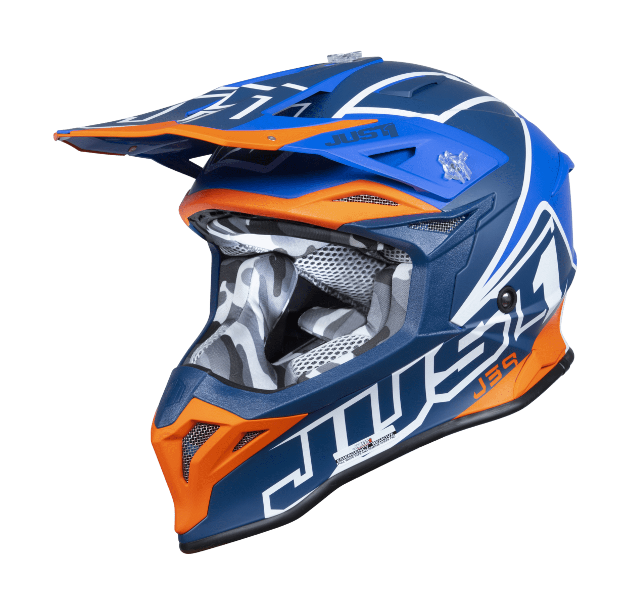 Just1 Motocross Helmet J39 Thruster - Blue / Orange / White