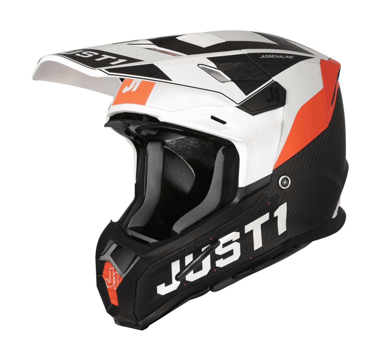 Just1 Youth Motocross Helmet J22C Adrenaline - Orange / White / Carbon