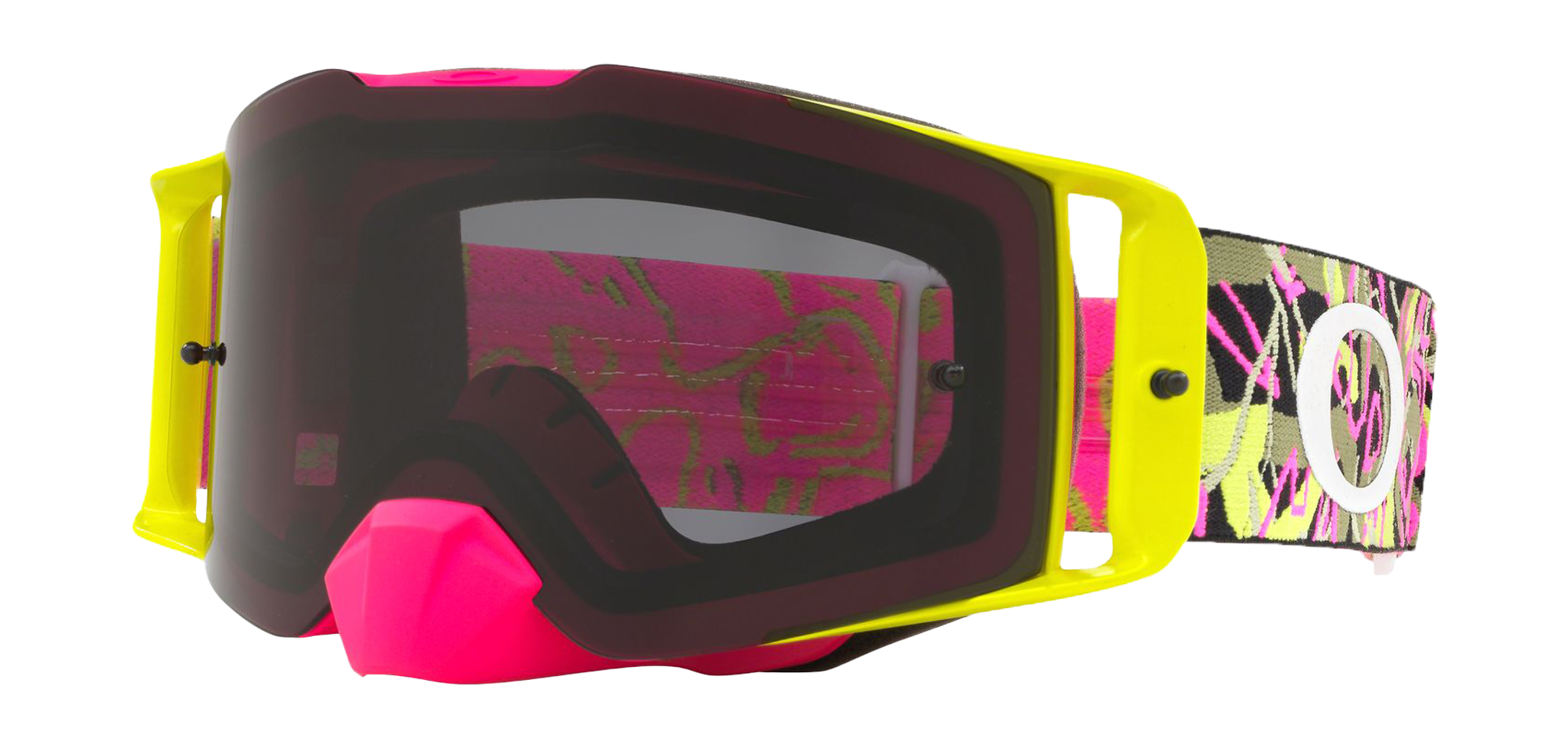 Oakley Motocross Goggle Front Line MX Camo Jungle Pink Green - Dark Grey