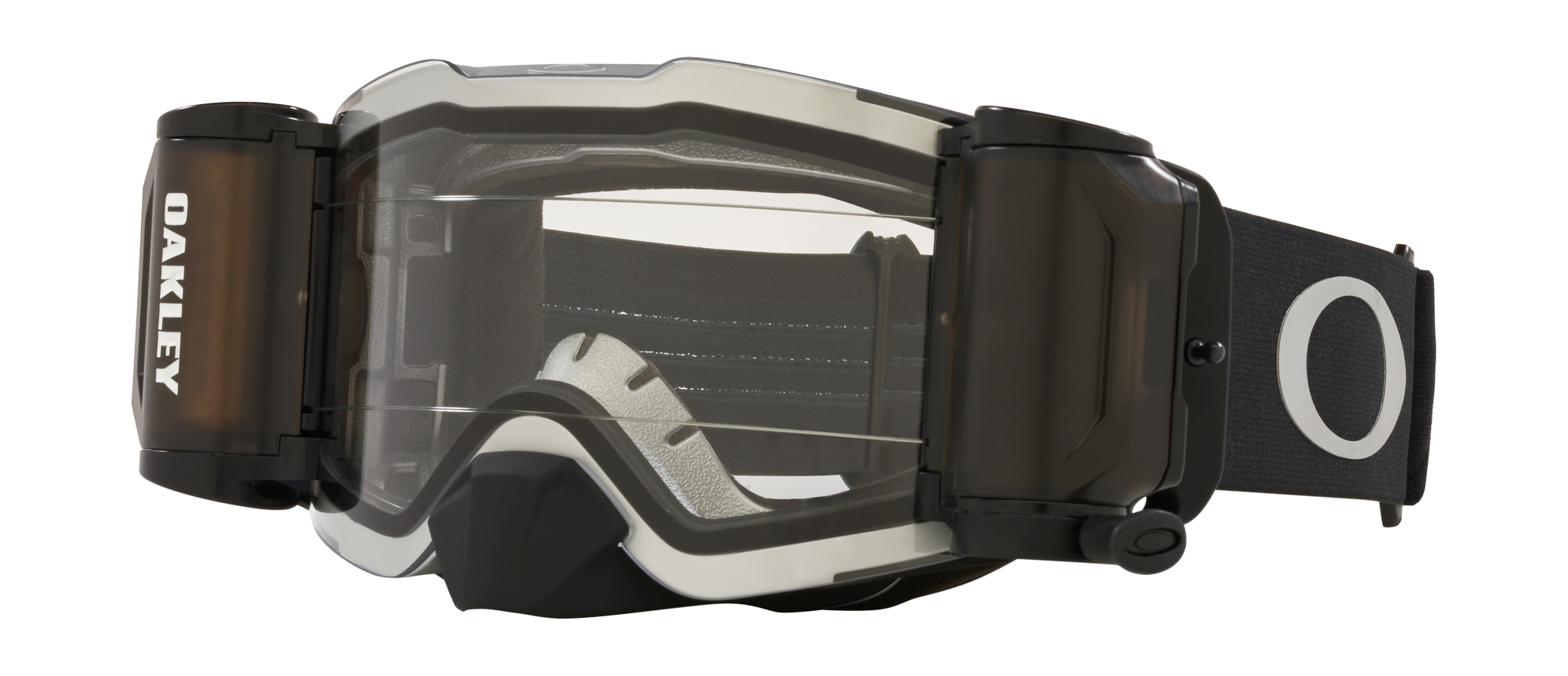 Oakley Motocross Goggle Roll-Off Front Line MX Tuff Blocks Black Gunmetal - Clear