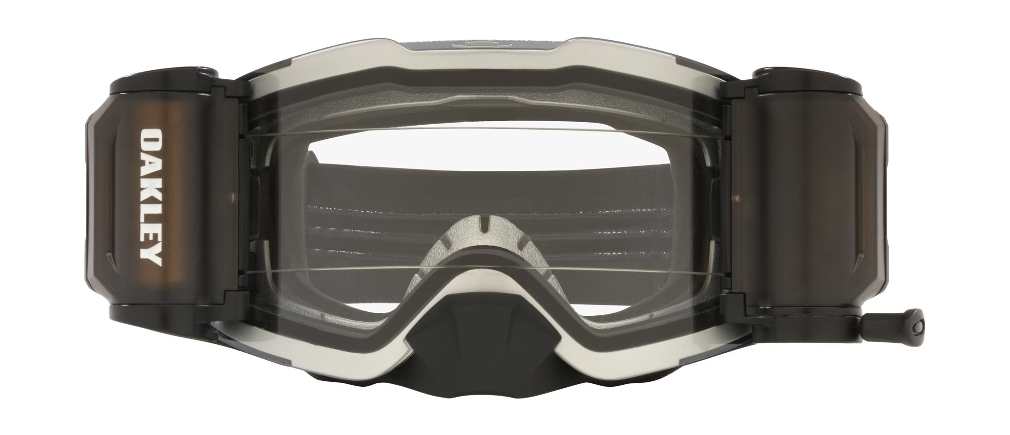 Oakley Motocross Goggle Roll-Off Front Line MX Tuff Blocks Black Gunmetal - Clear
