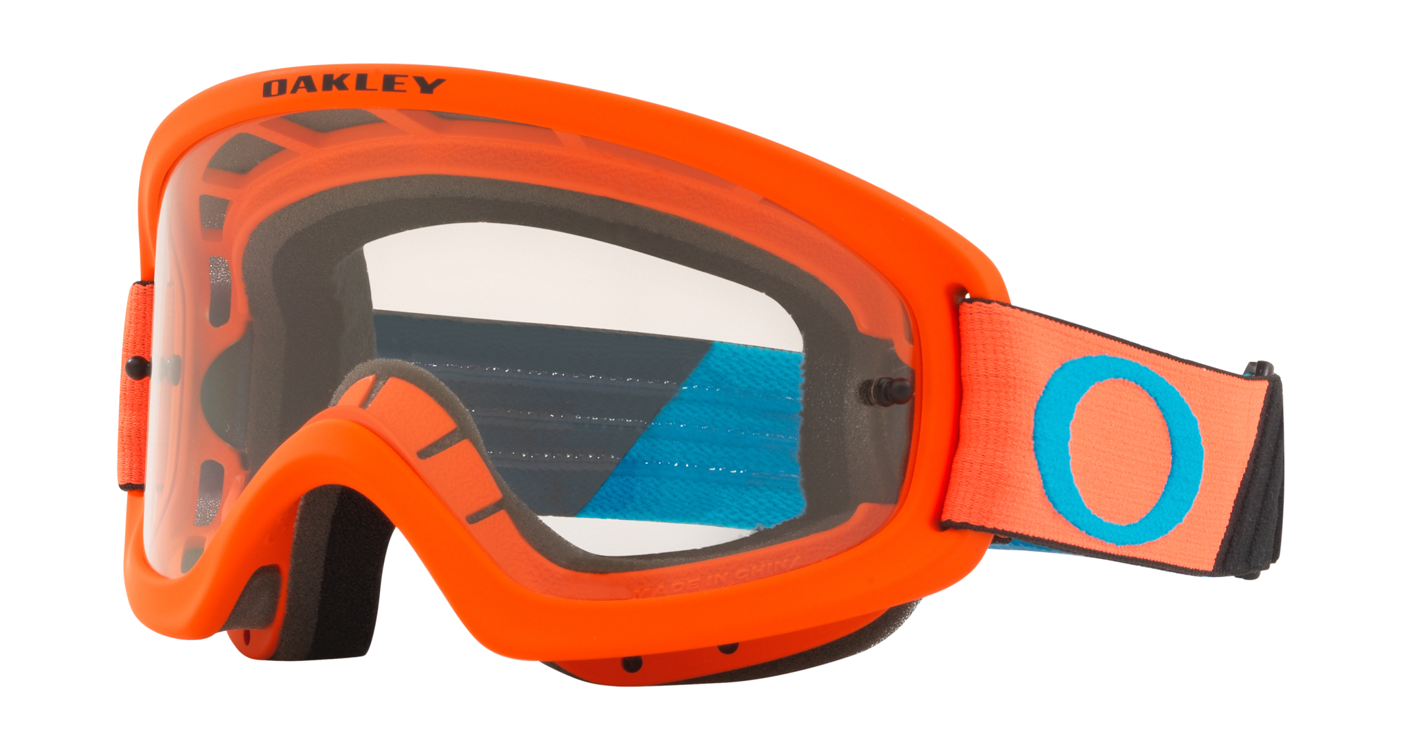Oakley Youth Motocross Goggle XS O-frame 2.0 Tuff Blocks Orange Blue - Clear