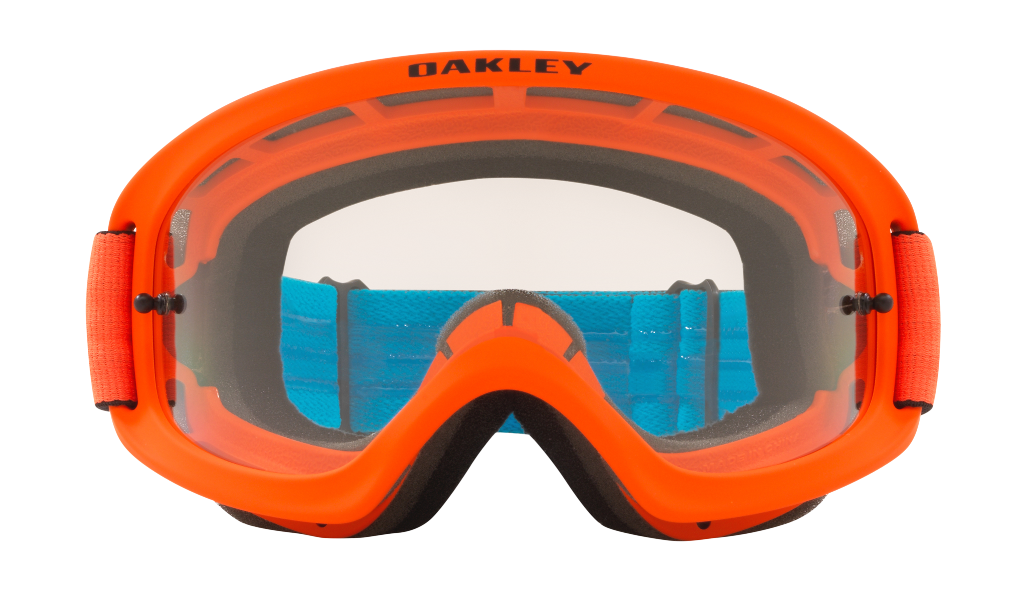 Oakley Youth Motocross Goggle XS O-frame 2.0 Tuff Blocks Orange Blue - Clear