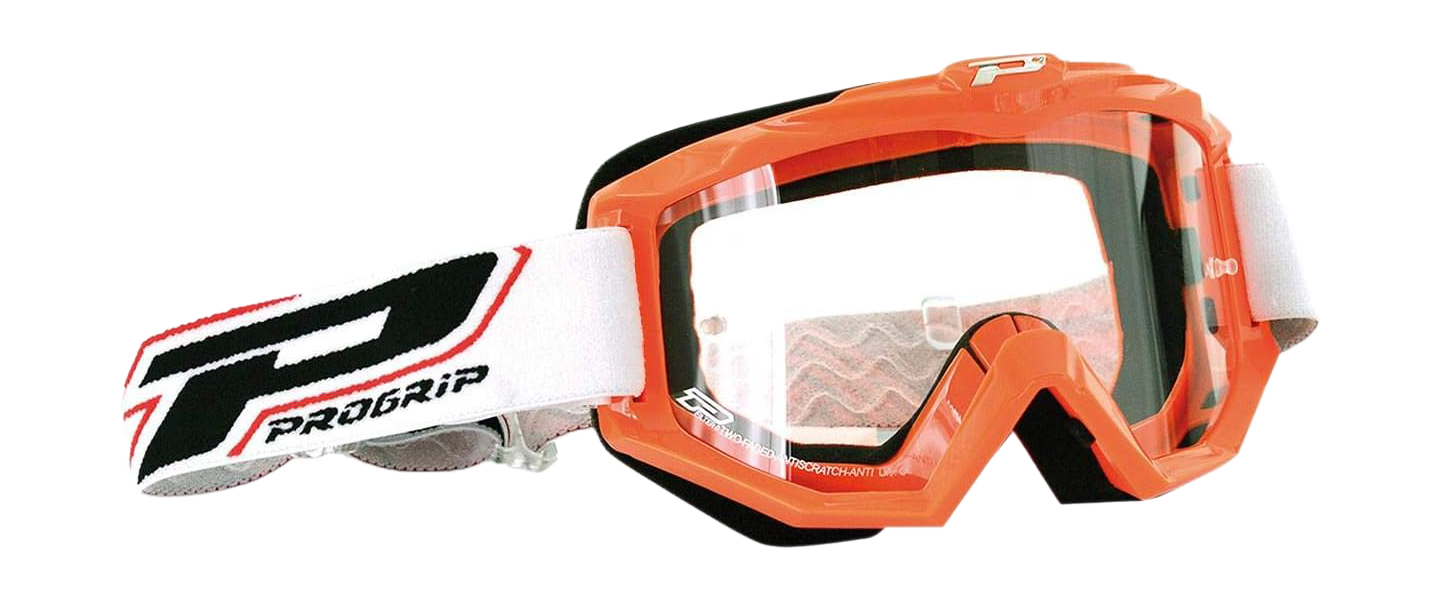 Progrip Motocross Goggle 3201 TR Atzaki - Orange - Clear