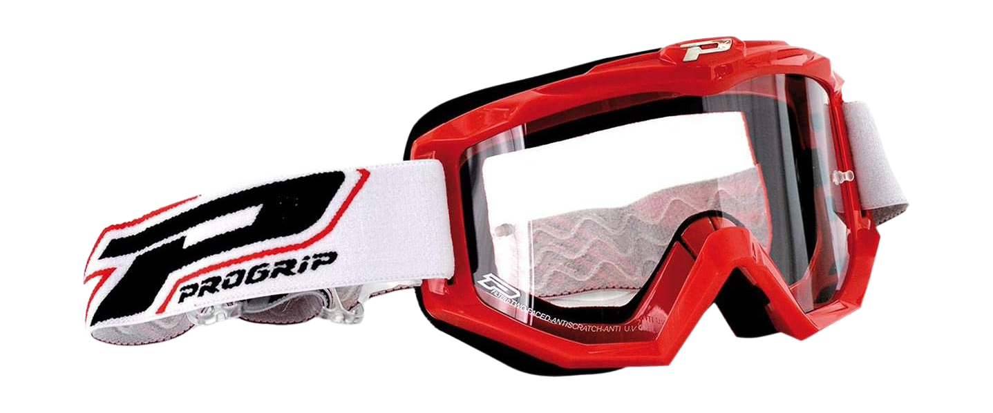 Progrip Motocross Goggle 3201 TR Atzaki - Red - Clear