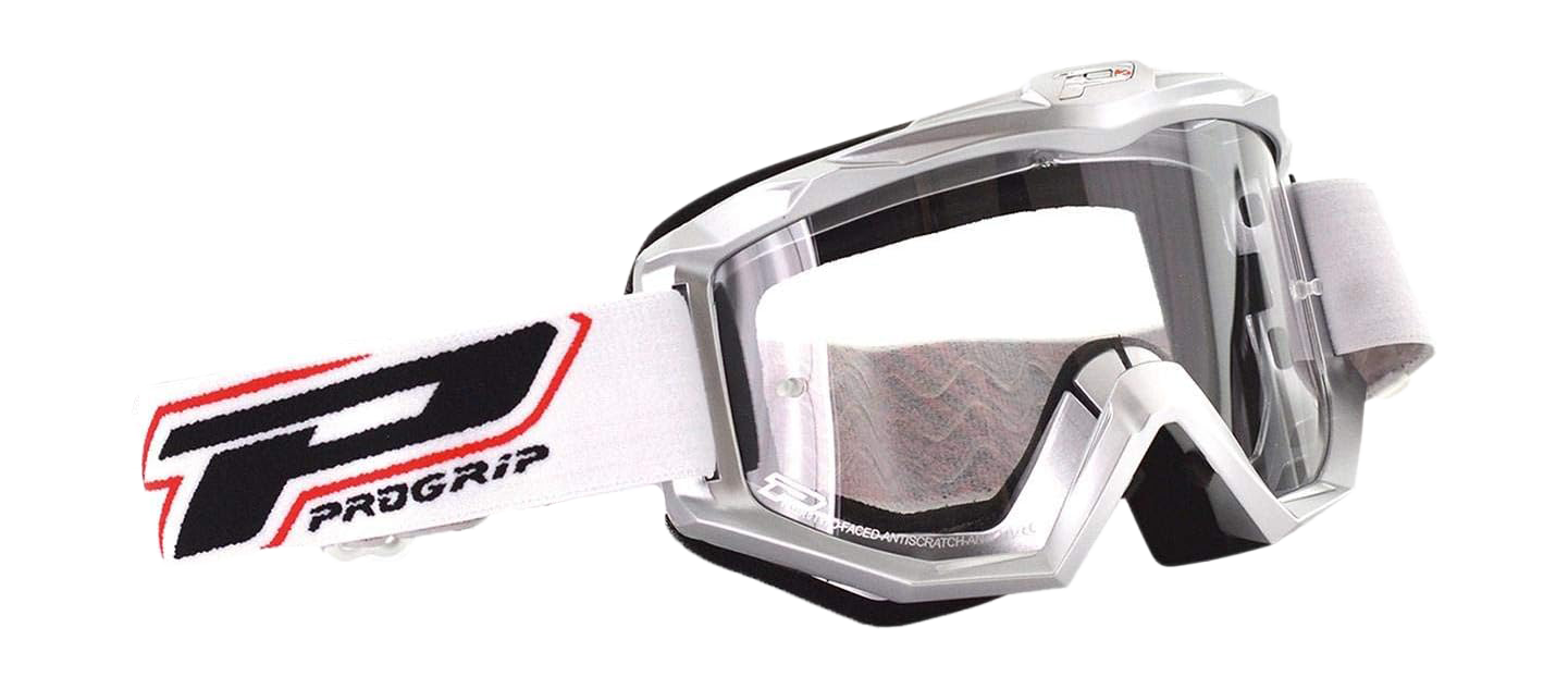 Progrip Motocross Goggle 3201 TR Atzaki - Silver - Clear