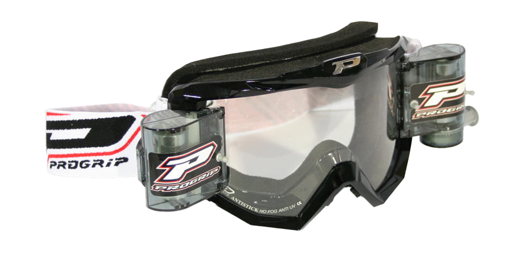 Progrip Motocross Goggle Roll-Off 3201 TR Atzaki - Black - Clear