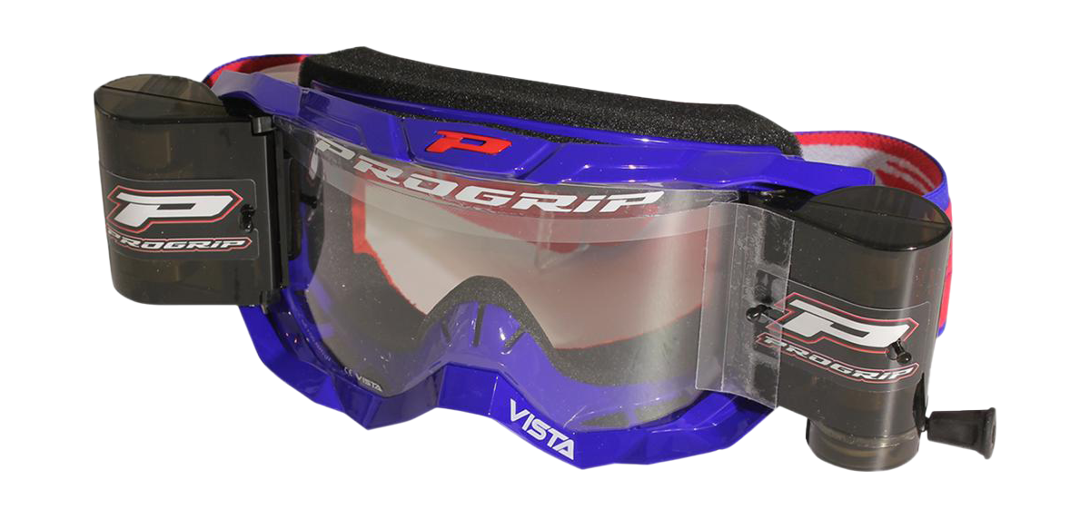 Progrip Motocross Goggle Roll-Off 3303 TR Vista - Blue - Clear
