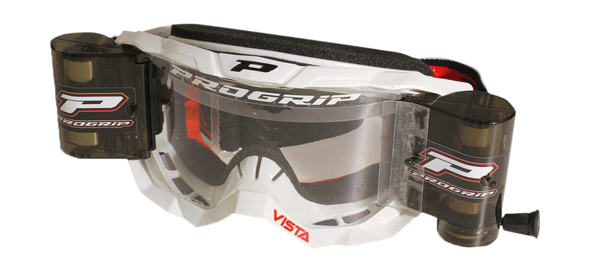 Progrip Motocross Goggle Roll-Off 3303 TR Vista - White - Clear