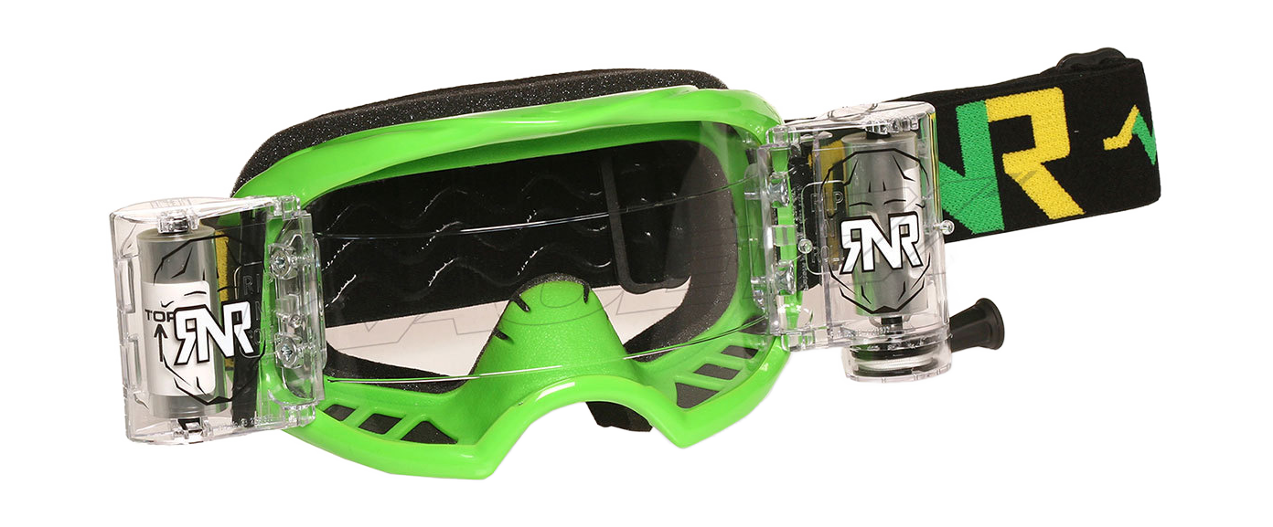 RNR Motocross Goggle Roll-Off Colossus WVS - Green - Clear