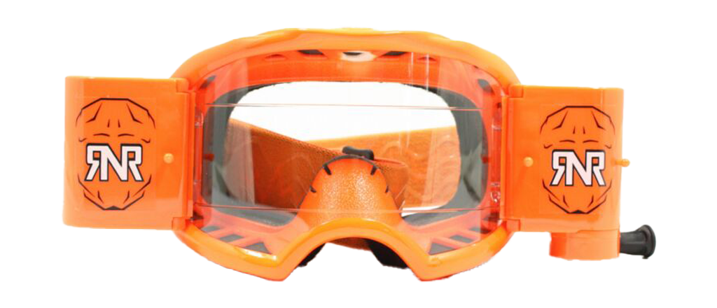 RNR Motocross Goggle Roll-Off Colossus WVS - Neon Orange - Clear