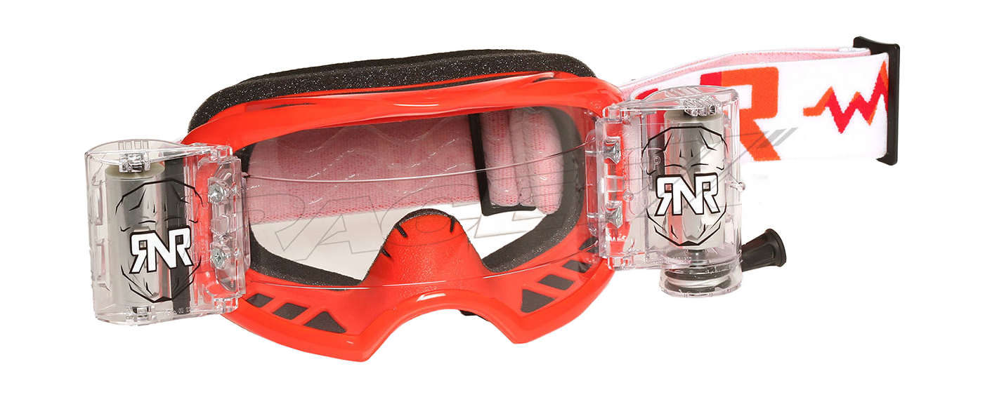 RNR Motocross Goggle Roll-Off Colossus WVS - Orange - Clear