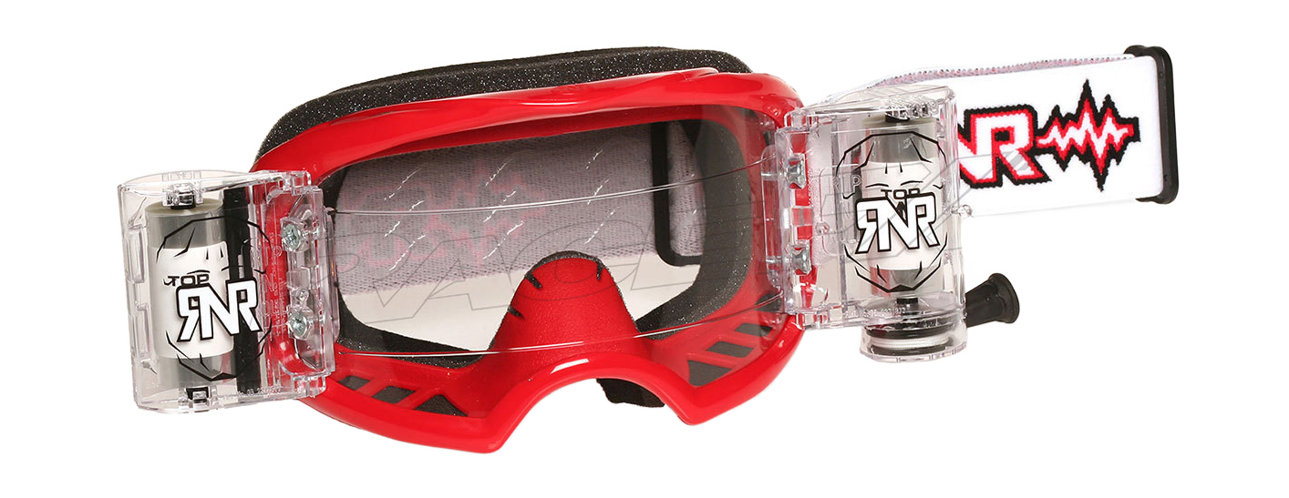 RNR Motocross Goggle Roll-Off Colossus WVS - Red - Clear