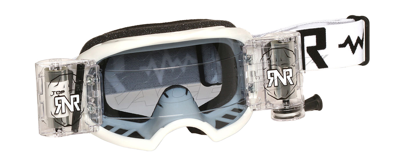 RNR Motocross Goggle Roll-Off Colossus WVS - White - Smoke