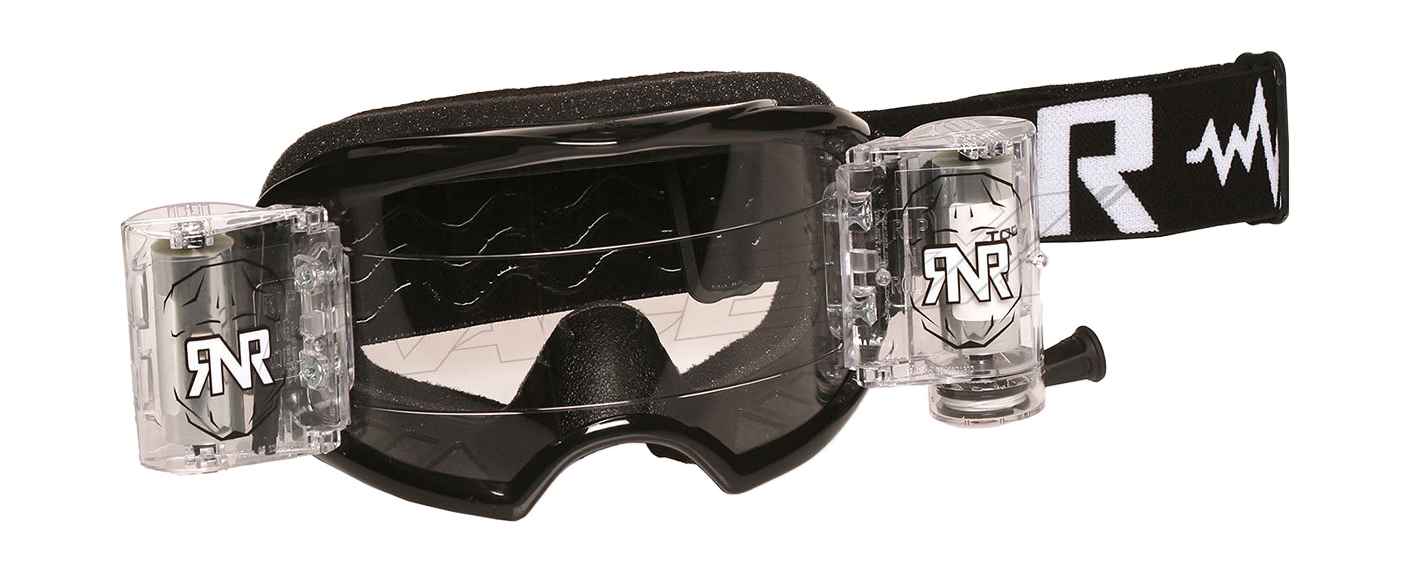 RNR Motocross Goggle Roll-Off Colossus WVS - Black - Clear