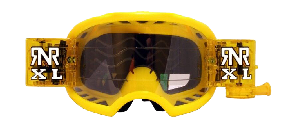 RNR Motocross Goggle Roll-Off Colossus XL - Neon Yellow - Clear