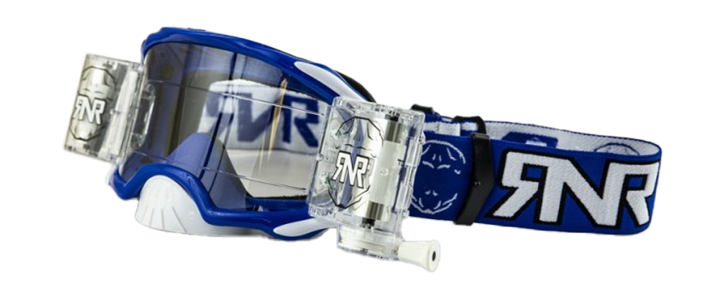 RNR Motocross Goggle Roll-Off Platinum WVS - Blue - Clear