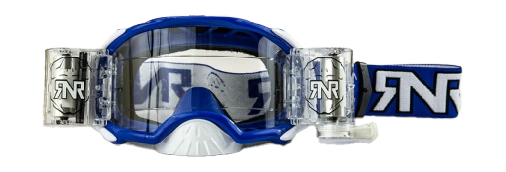 RNR Motocross Goggle Roll-Off Platinum WVS - Blue - Clear