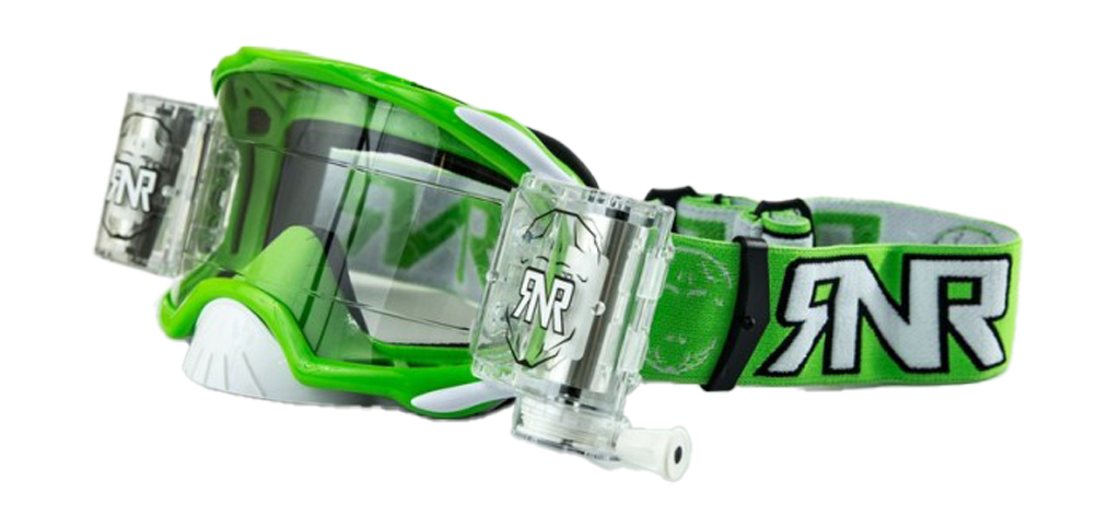 RNR Motocross Goggle Roll-Off Platinum WVS - Green - Clear