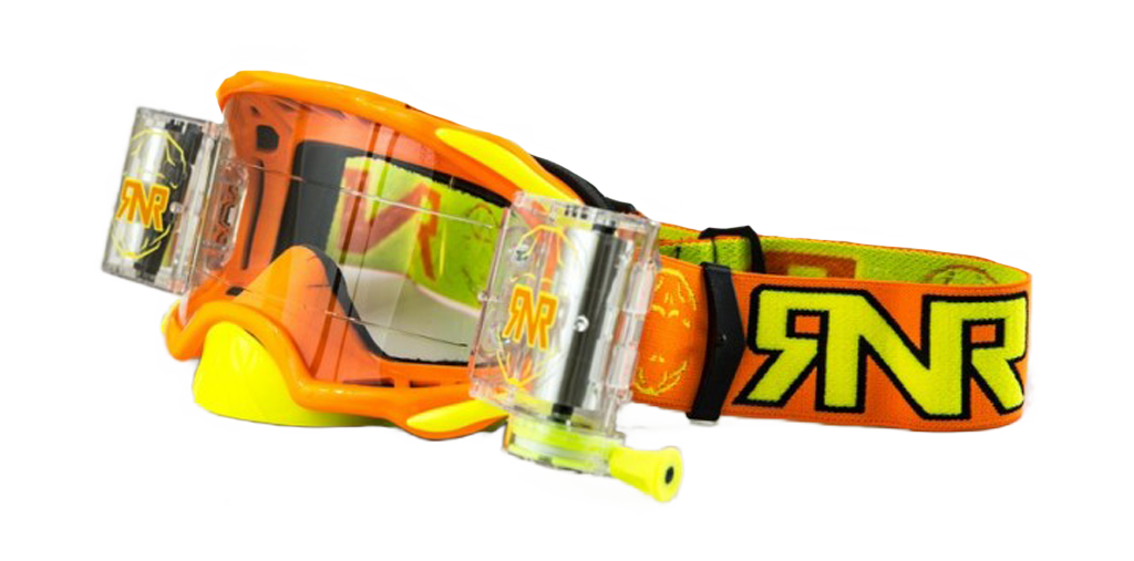 RNR Motocross Goggle Roll-Off Platinum WVS - Orange - Clear