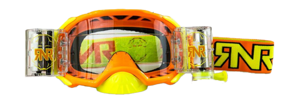 RNR Motocross Goggle Roll-Off Platinum WVS - Orange - Clear