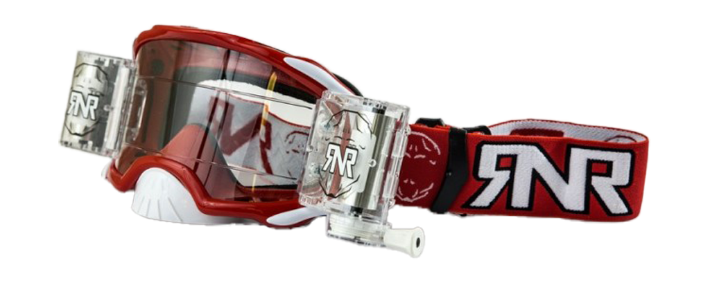 RNR Motocross Goggle Roll-Off Platinum WVS - Red - Clear