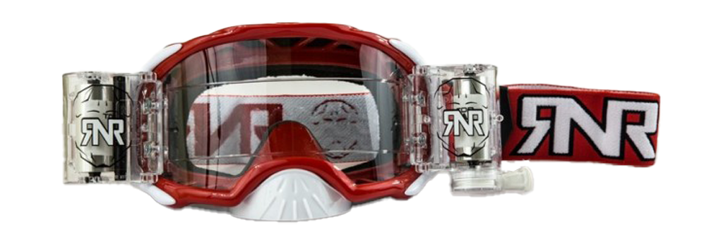 RNR Motocross Goggle Roll-Off Platinum WVS - Red - Clear