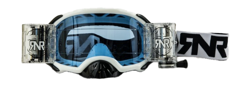 RNR Motocross Goggle Roll-Off Platinum WVS - White - Smoke