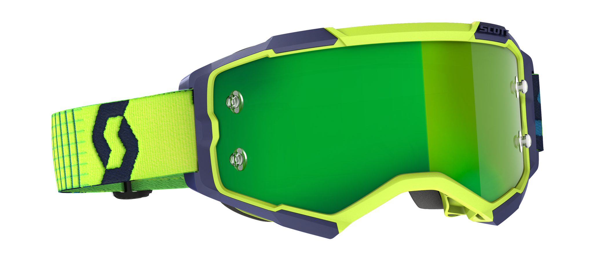 Scott Motocross Goggle Fury - Blue / Yellow - Mirror Green