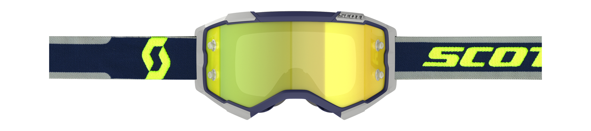 Scott Motocross Goggle Fury - Blue / Grey - Mirror Yellow