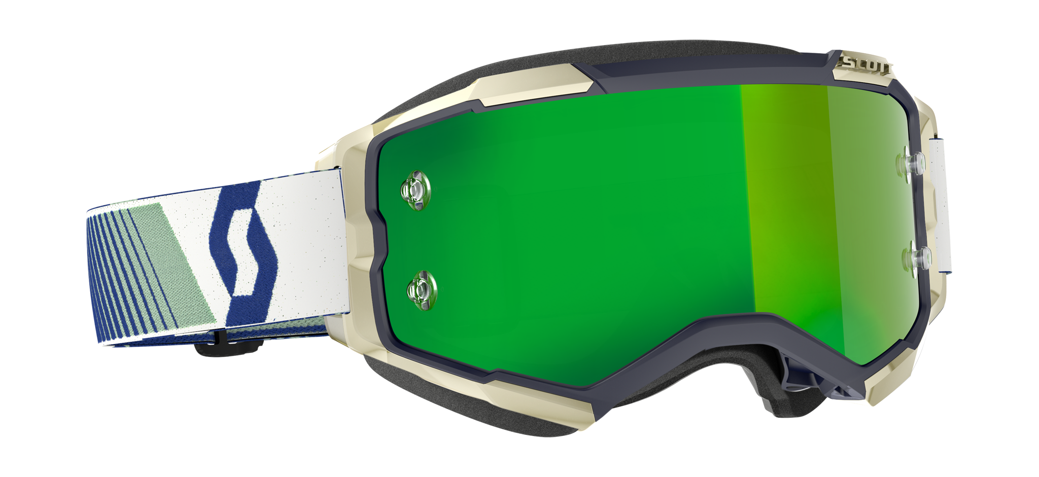 Scott Motocross Goggle Fury - Blue / Green - Mirror Green